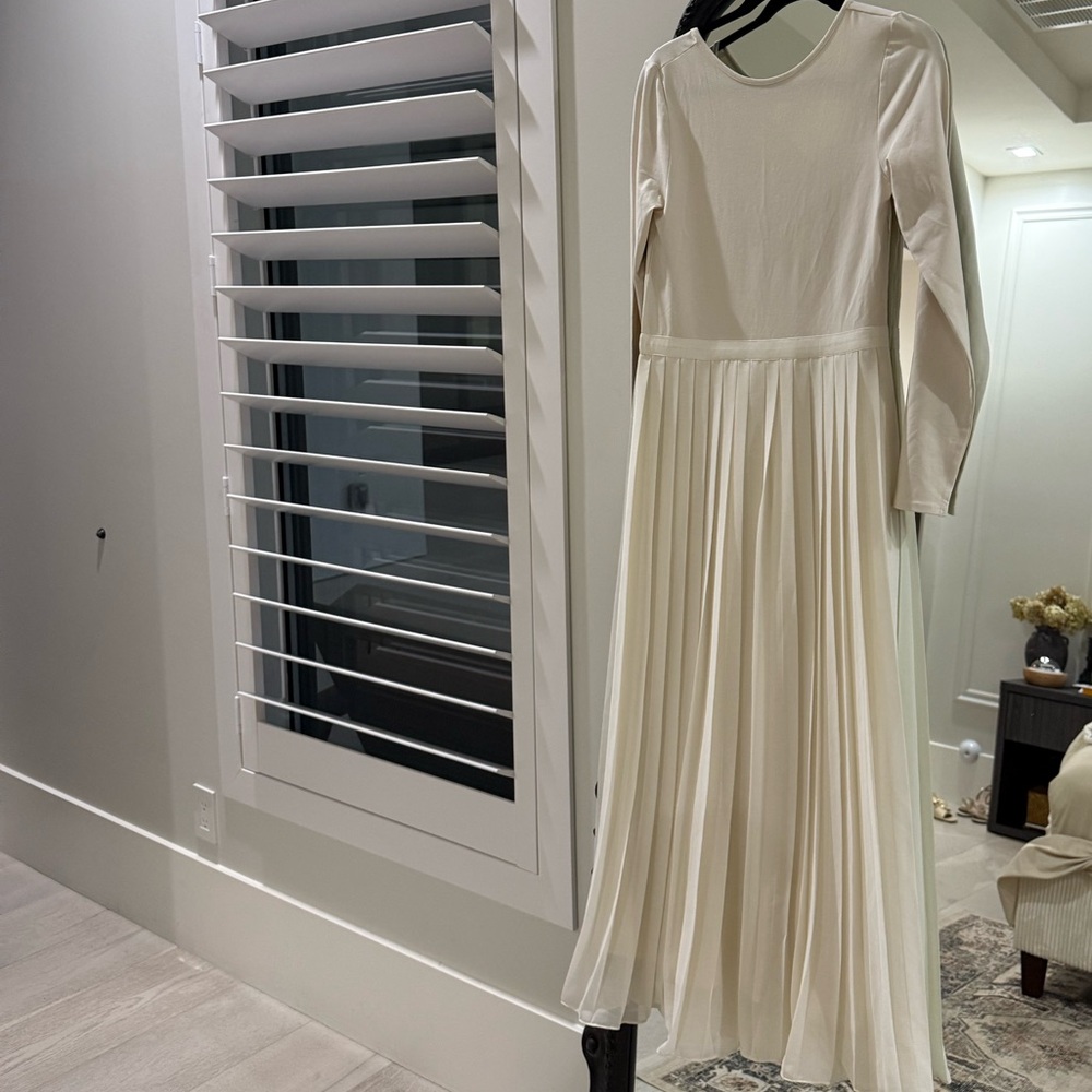 J. Crew Cream Maxi Dress with Long Sleeves